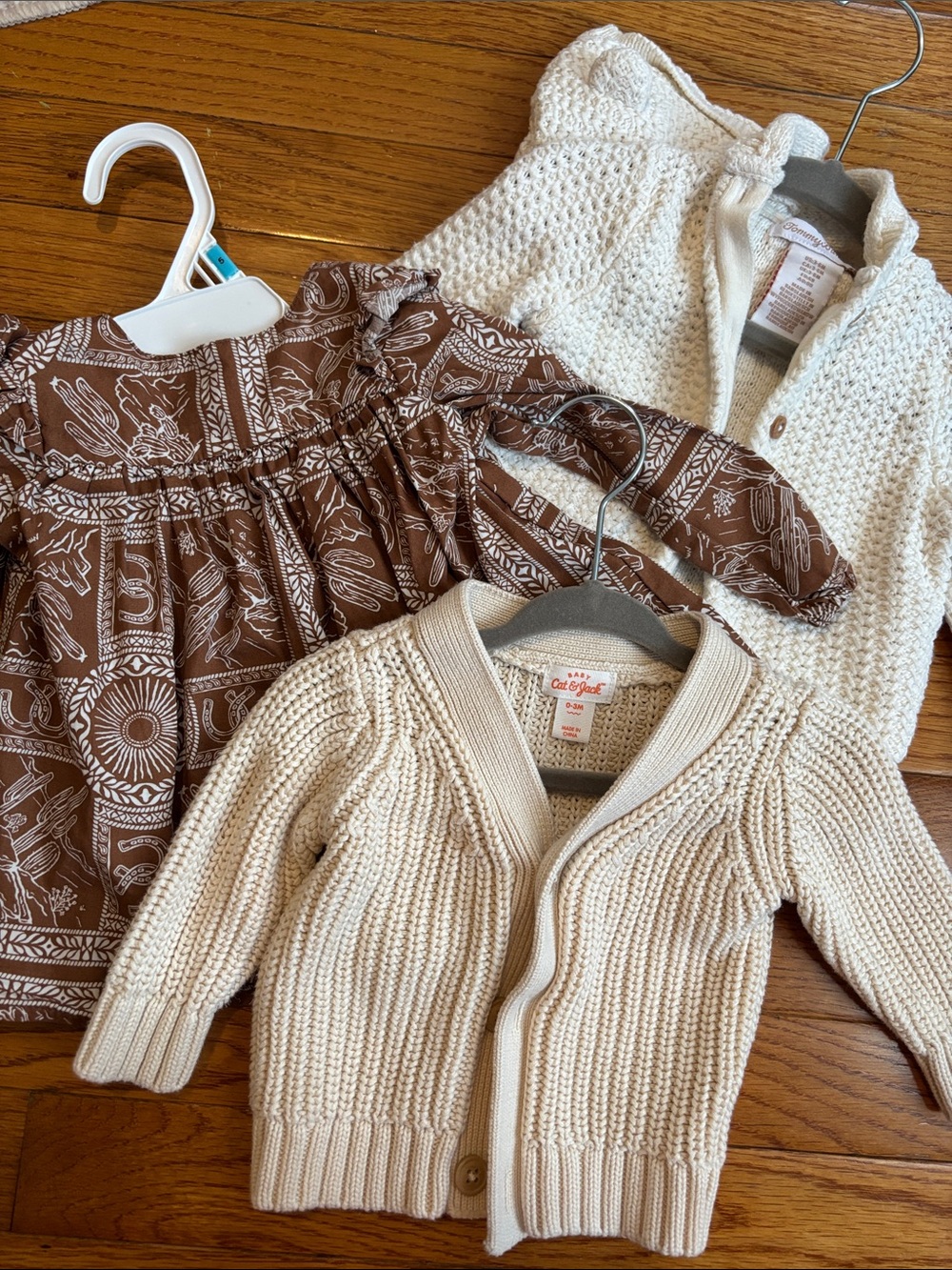 Wrangler Cream Knit Hooded Cardigan & Cream Knit Cardigan Set